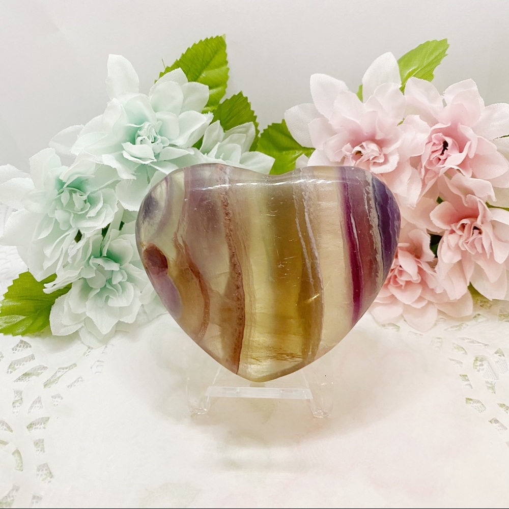 Nature Fluorite Crystal Heart